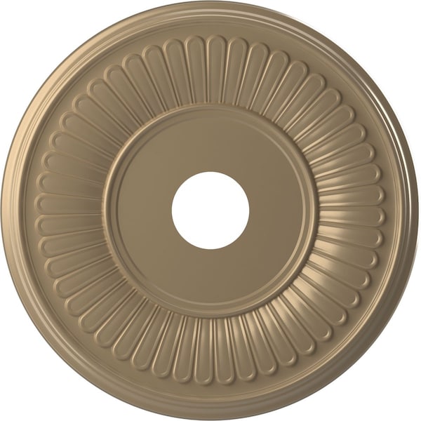 Ekena Millwork Berkshire PVC Medallion (Canopies up to 8 3/8"), 19"OD x 3 1/2"ID x 1"P, Metallic Champagne Mist CMP19BEECE - main